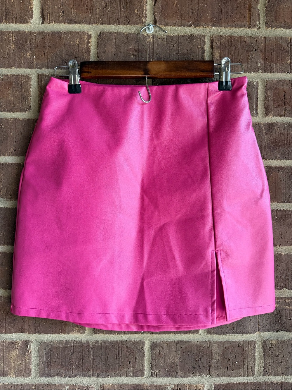 LE LIS Pink Faux Leather Mini Skirt - Women